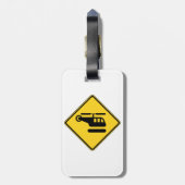 Vorsicht Helicopter-Zeichen Gepäckanhänger (Rückseite vertikal)