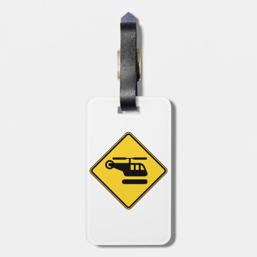 Vorsicht Helicopter-Zeichen Gepäckanhänger (Rückseite vertikal)