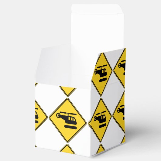 Vorsicht Helicopter-Zeichen Geschenkschachtel (Geöffnet)