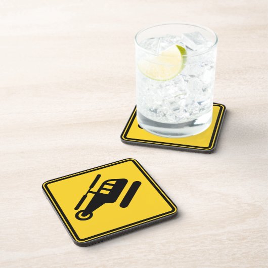 Vorsicht Helicopter-Zeichen Getränkeuntersetzer (Rechte Seite)