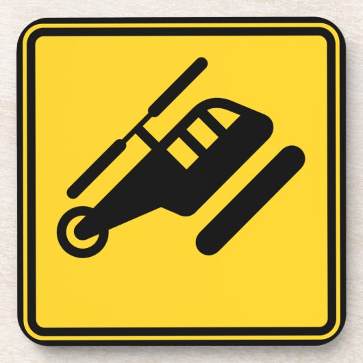 Vorsicht Helicopter-Zeichen Getränkeuntersetzer (Vorderseite)