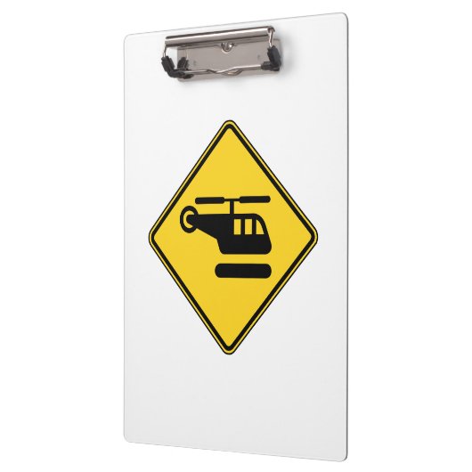 Vorsicht Helicopter-Zeichen Klemmbrett (Links)