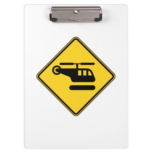 Vorsicht Helicopter-Zeichen Klemmbrett (Vorderseite)