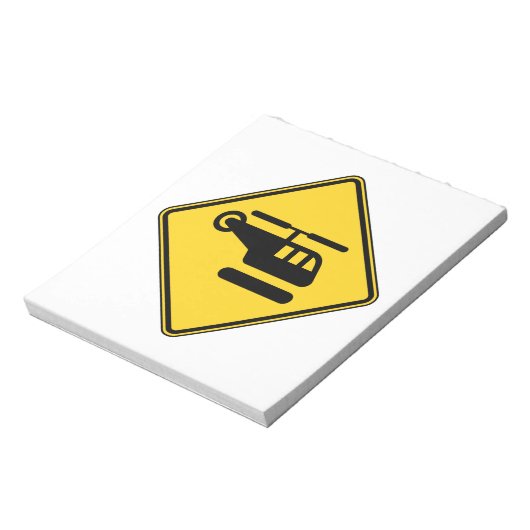 Vorsicht Helicopter-Zeichen Notizblock (Rotiert)