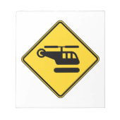 Vorsicht Helicopter-Zeichen Notizblock (Vorderseite)