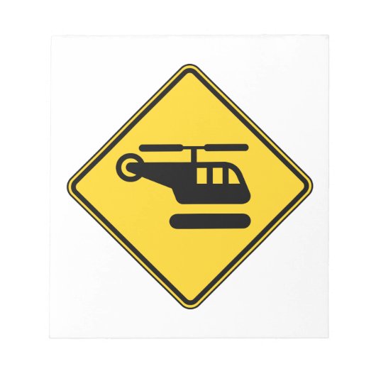 Vorsicht Helicopter-Zeichen Notizblock (Vorderseite)