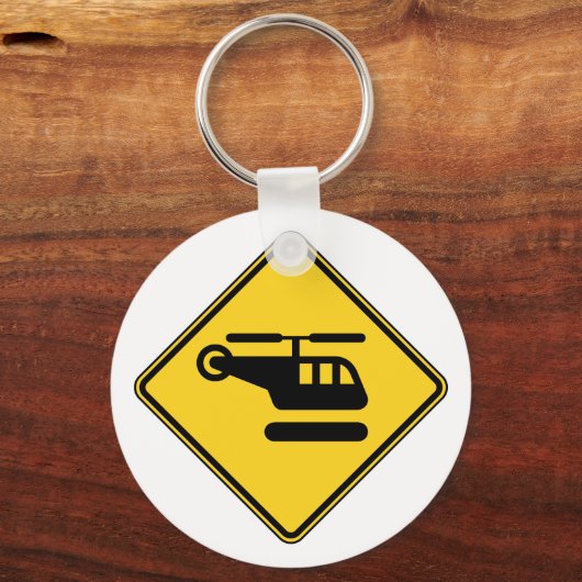 Vorsicht Helicopter-Zeichen Schlüsselanhänger (Vorderseite)