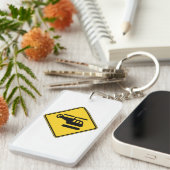 Vorsicht Helicopter-Zeichen Schlüsselanhänger (Vorderseite rechts)