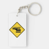 Vorsicht Helicopter-Zeichen Schlüsselanhänger (Rückseite)