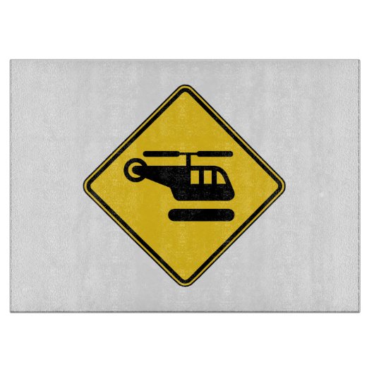 Vorsicht Helicopter-Zeichen Schneidebrett (Vorderseite)