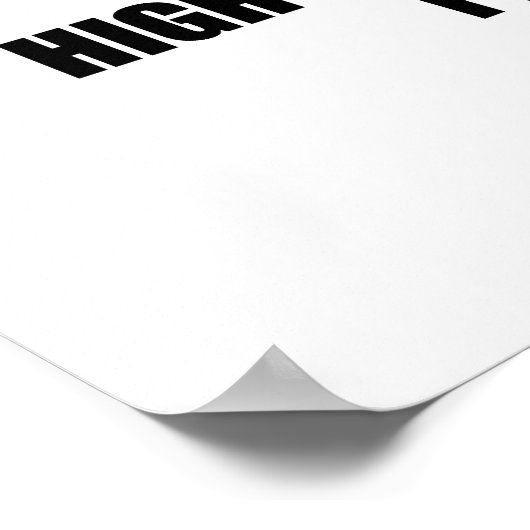 Vorsicht! Hohe Koffeinwerte Poster (Ecke)