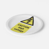 Vorsicht hohe Spannung Pappteller (Schrägansicht)