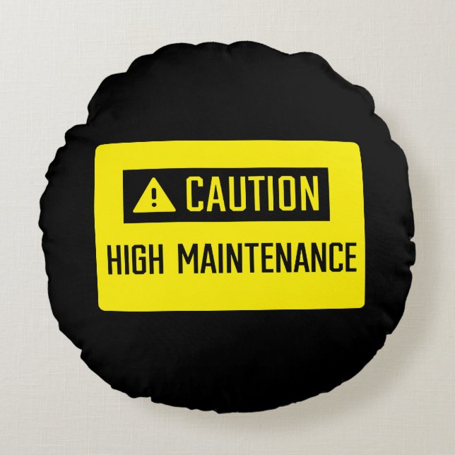Vorsicht, hohes Wartungs-Zeichen Rundes Kissen (Vorderseite)