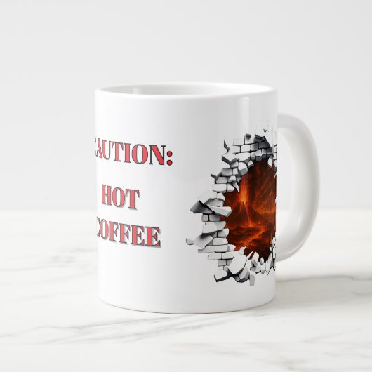 Vorsicht Hot Coffee Funny Volcano Lava Tasse (Vorderseite Rechts)