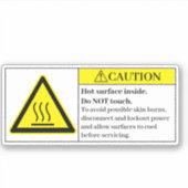 Vorsicht - Hot Surfaces Inside Label (Vorderseite)