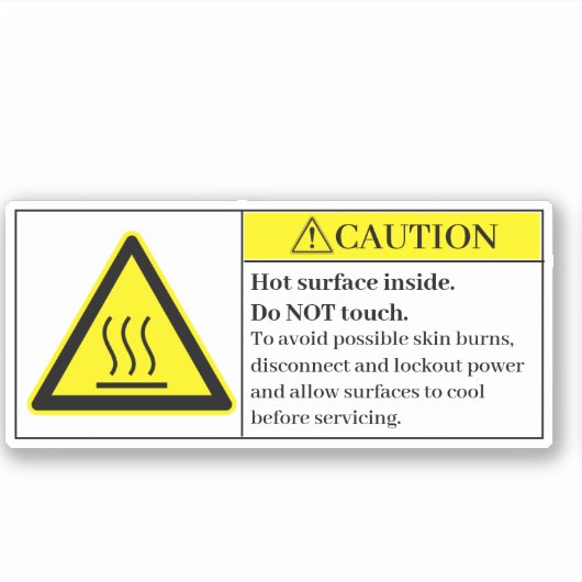 Vorsicht - Hot Surfaces Inside Label (Vorderseite)