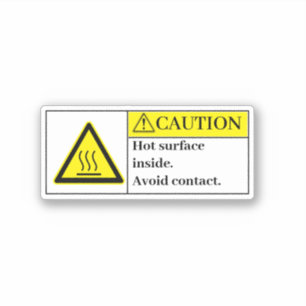 Vorsicht - Hot Surfaces Inside Label