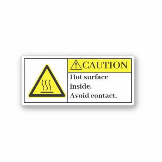 Vorsicht - Hot Surfaces Inside Label (Vorderseite)