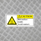 Vorsicht - Hot Surfaces Inside Label