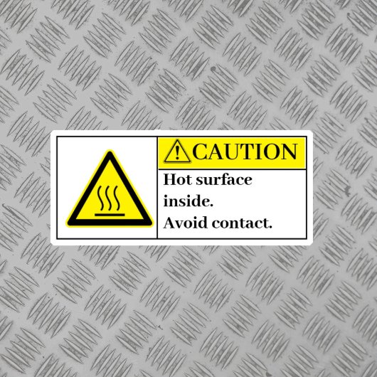 Vorsicht - Hot Surfaces Inside Label