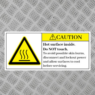 Vorsicht - Hot Surfaces Inside Label