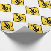 Vorsicht-Hubschrauber-Zeichen Geschenkpapier (Ecke)