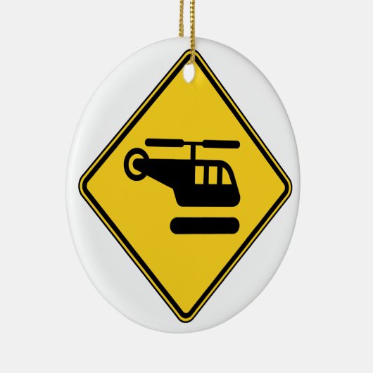 Vorsicht-Hubschrauber-Zeichen Keramikornament (Rechts)