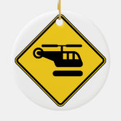 Vorsicht-Hubschrauber-Zeichen Keramikornament (Hinten)