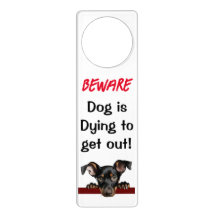 Vorsicht Hund Doorhanger Doberman Pinscher Pup