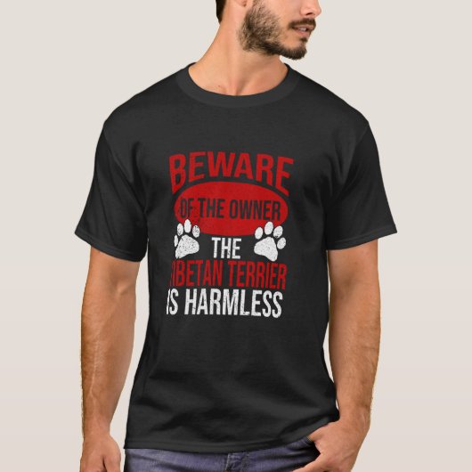 Vorsicht - Hunde Vater Hunde Mama Tibeter Terrier  T-Shirt (Vorderseite)