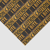 Vorsicht - I BITE rostiges Metall-Gefahrenzeichen Seidenpapier (Detail)