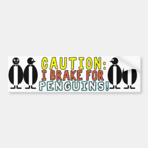 VORSICHT! IBRAKE FÜR PINGUINE! BUMBER AUFKLEBER AUTOAUFKLEBER