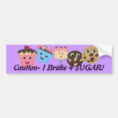 Vorsicht, ich bremse für ZUCKER! Autoaufkleber (Vorne)