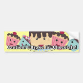 Vorsicht, ich bremse Schokolade Autoaufkleber (Vorne)