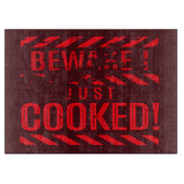 Vorsicht, ich habe nur gekocht schneidebrett (Vorderseite)