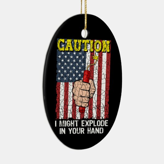 Vorsicht, ich könnte in Ihrer Hand explodieren 4. Keramik Ornament (Rechts)