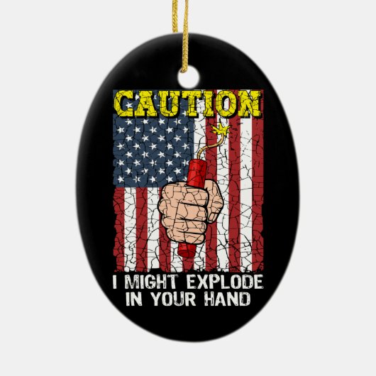 Vorsicht, ich könnte in Ihrer Hand explodieren 4. Keramik Ornament (Hinten)