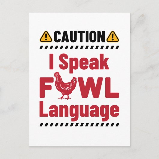 Vorsicht, ich spreche Fowl Language Chicken Bauer Postkarte (Vorderseite)