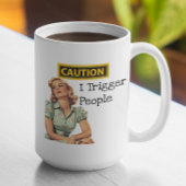 Vorsicht ich Trigger Leute Funny Retro Hausfrau Kaffeetasse