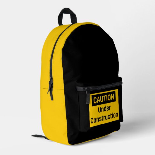 VORSICHT IM BAU BEDRUCKTER RUCKSACK (Rückseitige Ecke links)