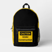 VORSICHT IM BAU BEDRUCKTER RUCKSACK (Vorderseite)