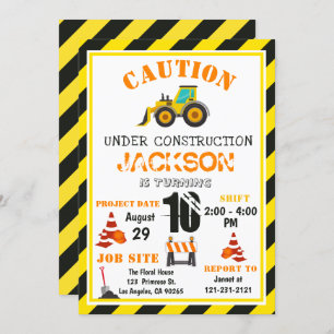 Vorsicht-im Bau Dump der LKW-Geburtstag Einladung