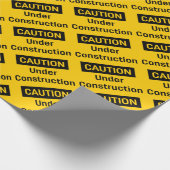 VORSICHT im Bau Geschenkpapier (Ecke)