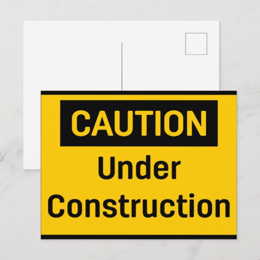 VORSICHT IM BAU POSTKARTE (Vorne/Hinten)