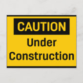 VORSICHT IM BAU POSTKARTE (Vorderseite)