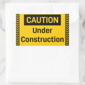 VORSICHT IM BAU RECHTECKIGER AUFKLEBER (Tasche)