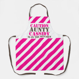 Vorsicht in der Küche Grafik rosa Streifen Schürze