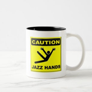 Vorsicht-Jazz-Hände Zweifarbige Tasse