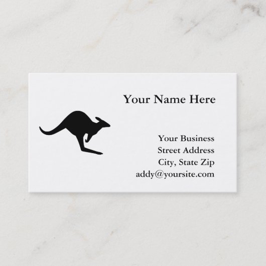 Vorsicht Kangaroo Visitenkarte (Vorderseite)