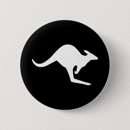 Vorsicht Känguru Button (Vorderseite)